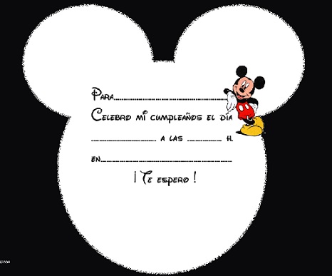 Invitaciones de cumpleaños para imprimir gratis; Mickey Mouse
