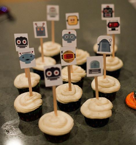 Cupcakes de robots