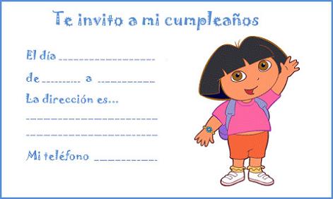 Invitación de cumpleaños de Dora
