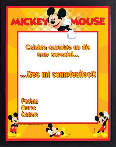 invitaciones cumple imprimir mickey mouse